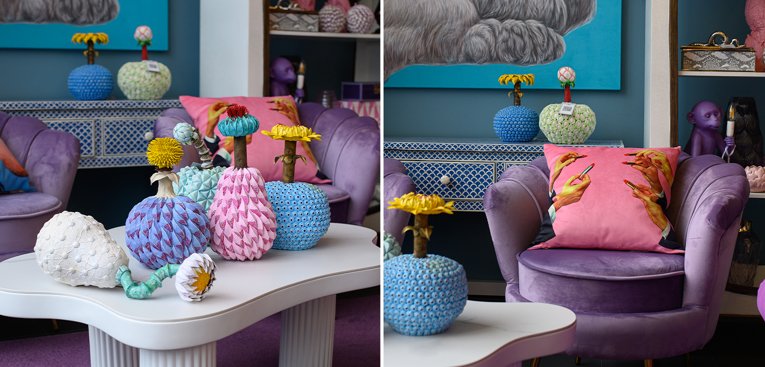 Статуэтка тропический фрукт Tropical Fruit blue feathers - фото