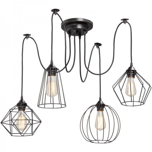 Люстра Loft Industrial 4 wire Cage Differ Pendant Люстра Loft Industrial 4 wire Cage Differ Pendant в Челябинске | Loft Concept