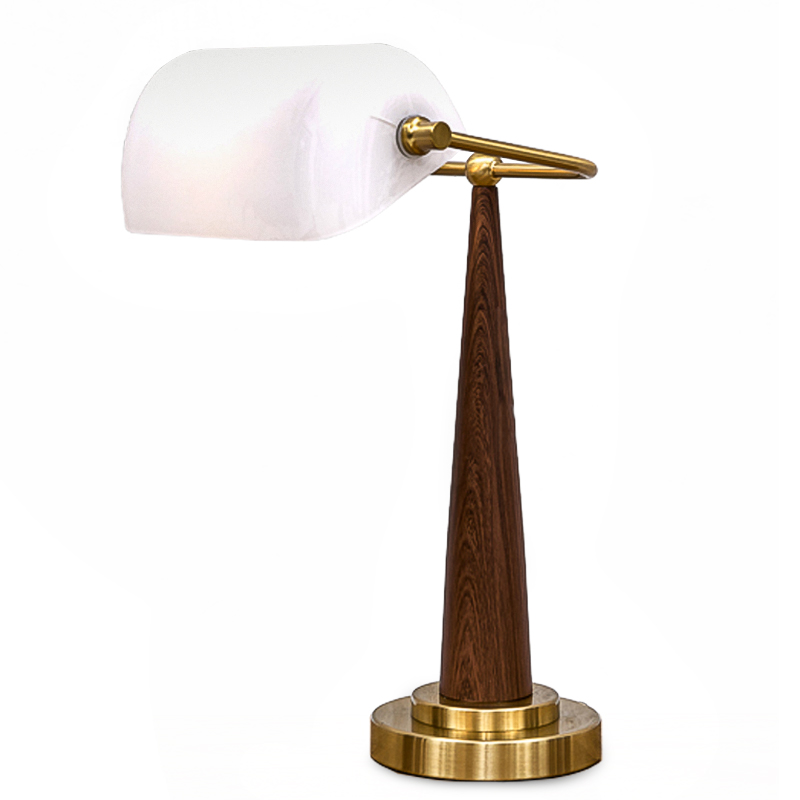 Настольная лампа Ziani Table lamp Белый Коричневый Латунь Настольная лампа Ziani Table lamp Белый Коричневый Латунь в Челябинске | Loft Concept