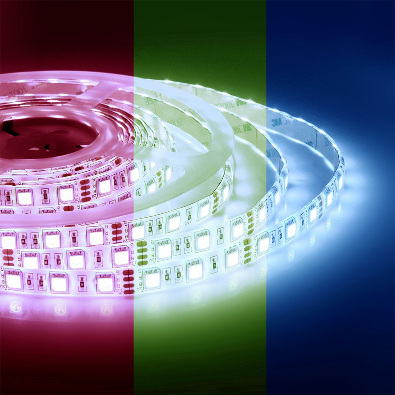 Светодиодная влагозащищенная лента 5М 14,4W/m 60LED/m 5050SMD разноцветная  Белый в Челябинске | Loft Concept 