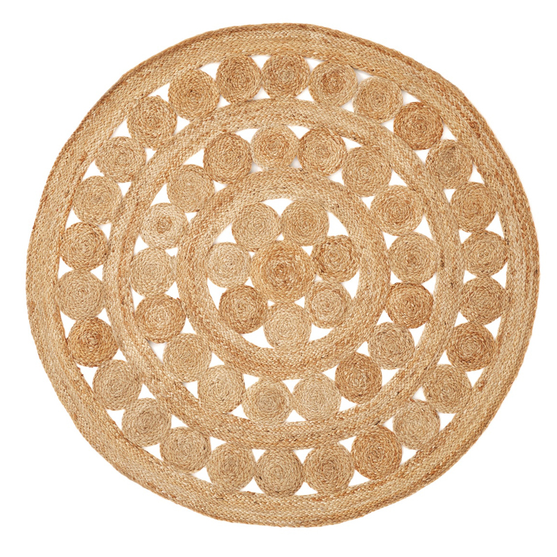 Ковер Wicker Circles Carpet 100% джут Бежевый Ковер Wicker Circles Carpet 100% джут Бежевый в Челябинске | Loft Concept