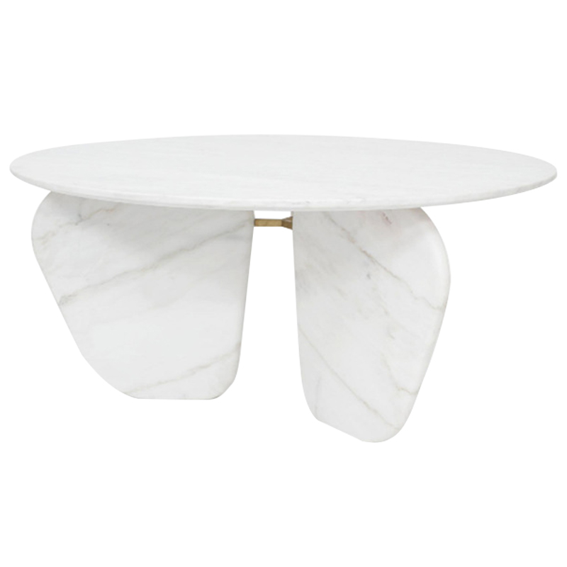 Обеденный стол Hera Dining Table Белый Мрамор Белый Мрамор Bianco Латунь Обеденный стол Hera Dining Table Белый Мрамор Белый Мрамор Bianco Латунь в Челябинске | Loft Concept
