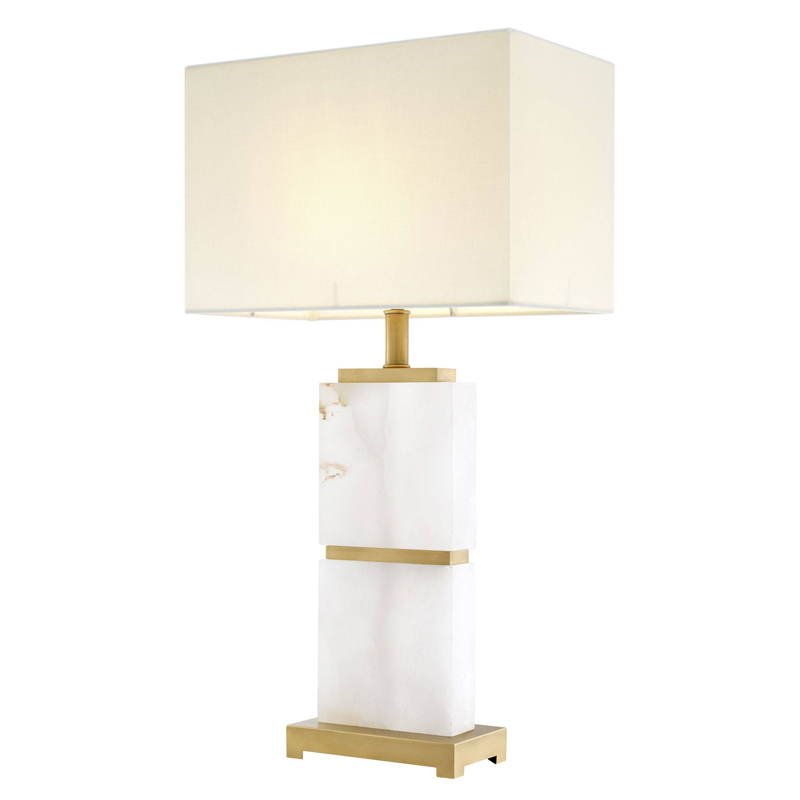 Настольная лампа Eichholtz Table Lamp Robbins Белый Латунь Молочный Настольная лампа Eichholtz Table Lamp Robbins Белый Латунь Молочный в Челябинске | Loft Concept