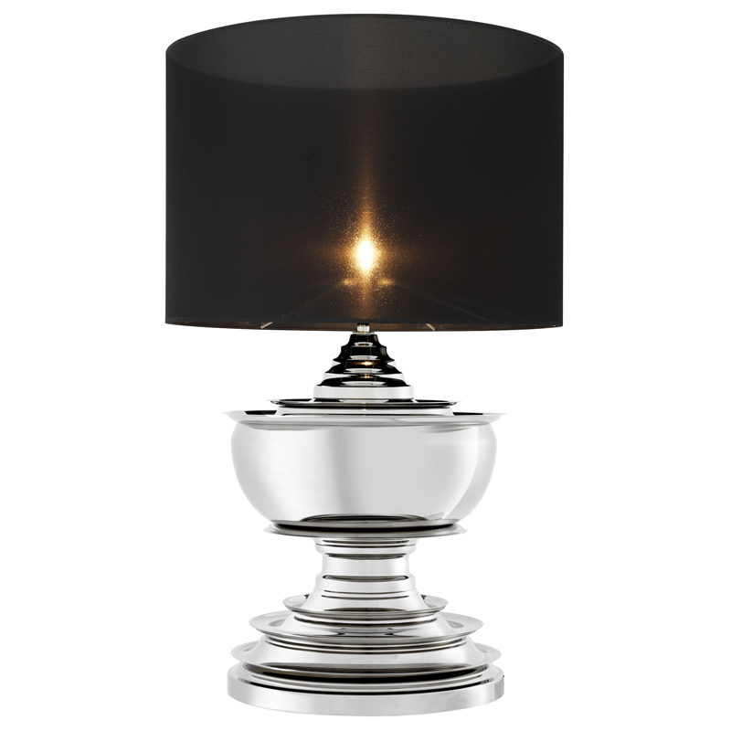 Настольная лампа Eichholtz Table Lamp Pagoda Никель Черный Настольная лампа Eichholtz Table Lamp Pagoda Никель Черный в Челябинске | Loft Concept