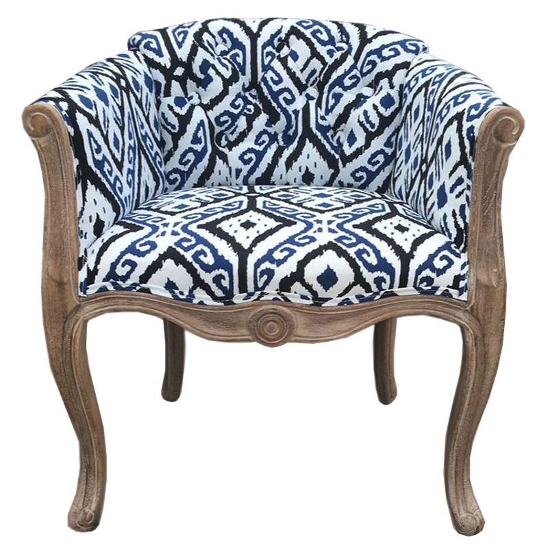 Кресло KELIM Blue Ornament Chair Коричневый Белый Синий Черный Кресло KELIM Blue Ornament Chair Коричневый Белый Синий Черный в Челябинске | Loft Concept