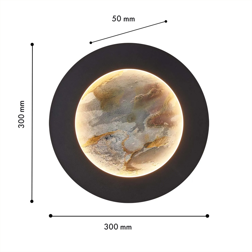 Бра в форме диска черного цвета Borders of Black в Челябинске