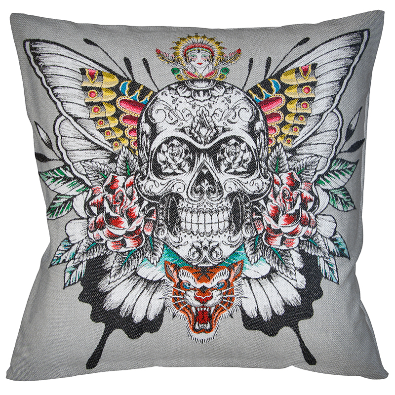 Декоративная подушка Ghost Rider Grey Мульти Декоративная подушка Ghost Rider Grey Мульти в Челябинске | Loft Concept