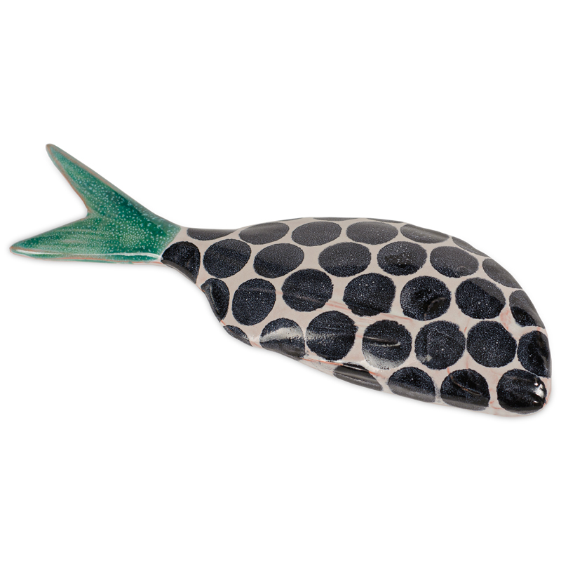 Статуэтка Abstract Fish Черно-белый Бирюзовый Статуэтка Abstract Fish Черно-белый Бирюзовый в Челябинске | Loft Concept