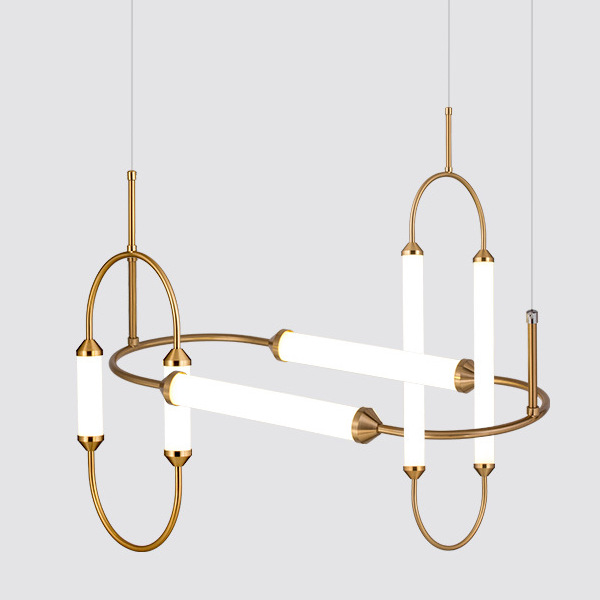 Люстра Giopato & Coombes CIRQUE chandelier Skyline Medium Латунь Прозрачный в Челябинске | Loft Concept 