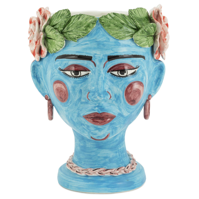 Ваза VASE HEAD SELVA COLOR Light blue Винтажный голубой Зеленый Ваза VASE HEAD SELVA COLOR Light blue Винтажный голубой Зеленый в Челябинске | Loft Concept