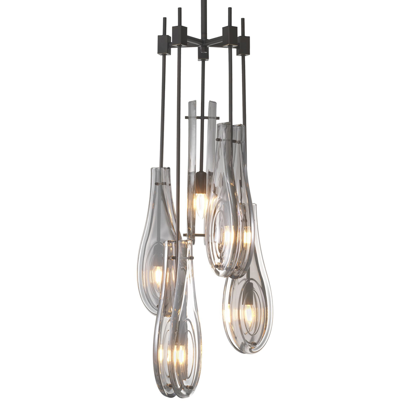 Люстра Eichholtz Chandelier Bellano L Bronze Темная бронза Стекло Смок Люстра Eichholtz Chandelier Bellano L Bronze Темная бронза Стекло Смок в Челябинске | Loft Concept