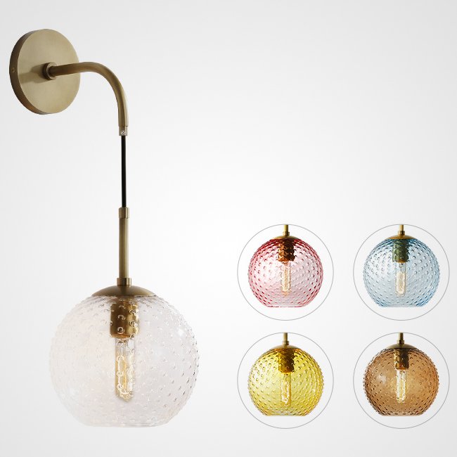 Бра FINNAR WALL Lamp Латунь Прозрачный Розовый (Rose) Желтый Голубой Янтарь (Amber) Бра FINNAR WALL Lamp Латунь Прозрачный Розовый (Rose) Желтый Голубой Янтарь (Amber) в Челябинске | Loft Concept