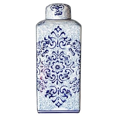 Фарфоровый сосуд Цзиндэчжэнь Pattern Белый Синий Фарфоровый сосуд Цзиндэчжэнь Pattern Белый Синий в Челябинске | Loft Concept
