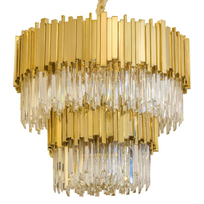 Круглая многоярусная люстра Luxxu Modern Cascade Chandelier Gold Metal Glass Золотой Прозрачное Стекло Круглая многоярусная люстра Luxxu Modern Cascade Chandelier Gold Metal Glass Золотой Прозрачное Стекло в Челябинске | Loft Concept