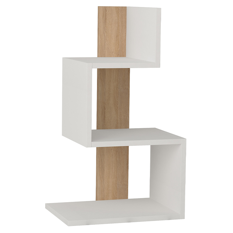 Стол приставной трехъярусный белого цвета ROSIE SIDE TABLE WHITE OAK Белый Древесина Стол приставной трехъярусный белого цвета ROSIE SIDE TABLE WHITE OAK Белый Древесина в Челябинске | Loft Concept