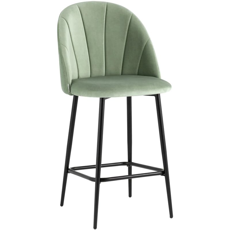 Барный Стул Balsari S Chair Фисташковый Велюр Зеленый Черный Барный Стул Balsari S Chair Фисташковый Велюр Зеленый Черный в Челябинске | Loft Concept