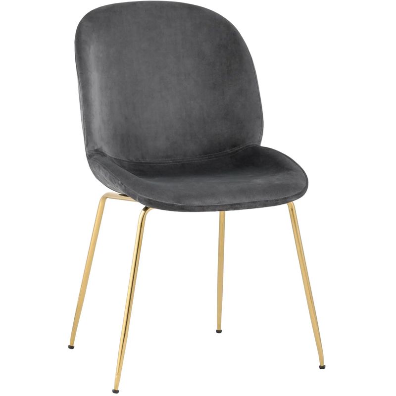 Стул Серый Велюр Vendramin Chair Серый Золотой Стул Серый Велюр Vendramin Chair Серый Золотой в Челябинске | Loft Concept