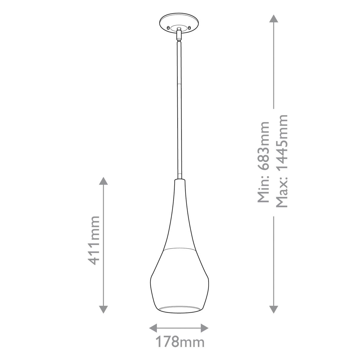 Подвесной светильник каплевидной формы с комбинированным плафоном из стали и белого матового стекла Kichler в Челябинске