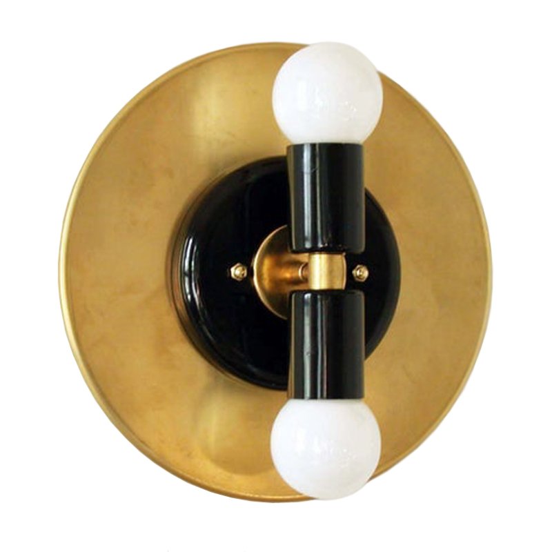 Modern Wall Double Sconce Gold Black Глянцевое золото Черный Modern Wall Double Sconce Gold Black Глянцевое золото Черный в Челябинске | Loft Concept