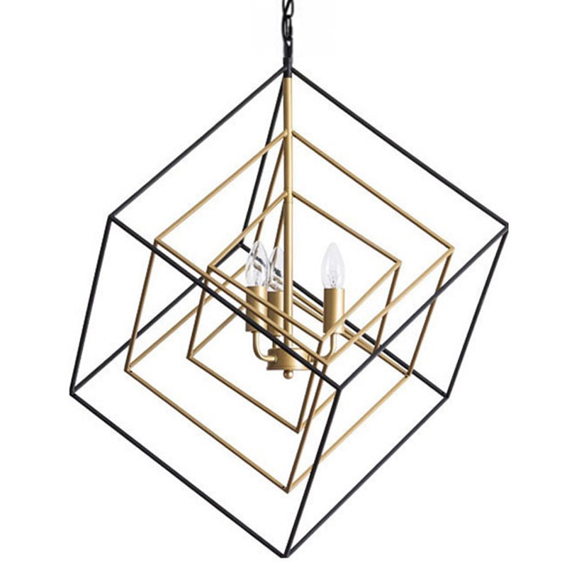 Светильник CUBIST Pendant Black and Gold 3 lamp Золотой Черный Светильник CUBIST Pendant Black and Gold 3 lamp Золотой Черный в Челябинске | Loft Concept