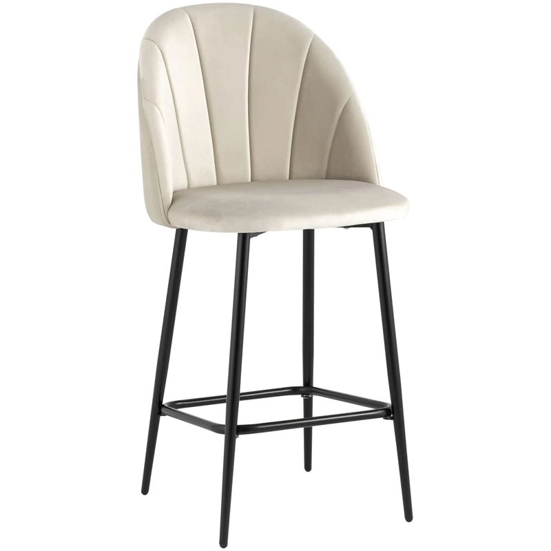 Барный Стул Balsari S Chair Молочный Велюр Молочный Черный Барный Стул Balsari S Chair Молочный Велюр Молочный Черный в Челябинске | Loft Concept