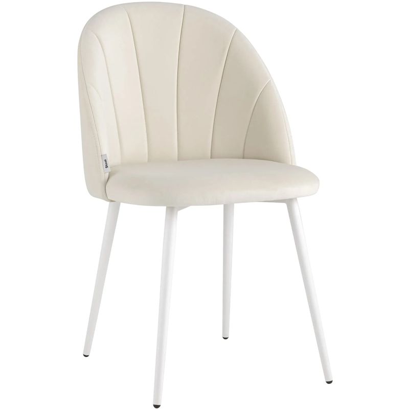 Стул Balsari S Chair Молочный Велюр Белые ножки Молочный Белый Стул Balsari S Chair Молочный Велюр Белые ножки Молочный Белый в Челябинске | Loft Concept