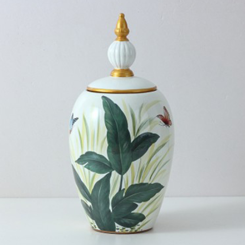 Ваза Vase Aina S Зеленый Белый Золотой Ваза Vase Aina S Зеленый Белый Золотой в Челябинске | Loft Concept