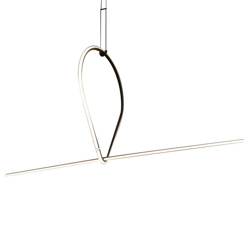 Подвесной светильник Drop Shape Line Black Led Lamp Черный Белый Подвесной светильник Drop Shape Line Black Led Lamp Черный Белый в Челябинске | Loft Concept