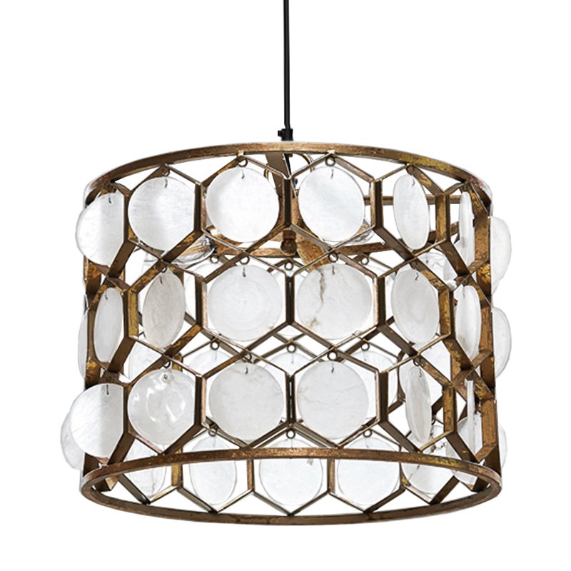 Seashell Cylinder pendant lamp Белый Позолоченная ржавчина Seashell Cylinder pendant lamp Белый Позолоченная ржавчина в Челябинске | Loft Concept