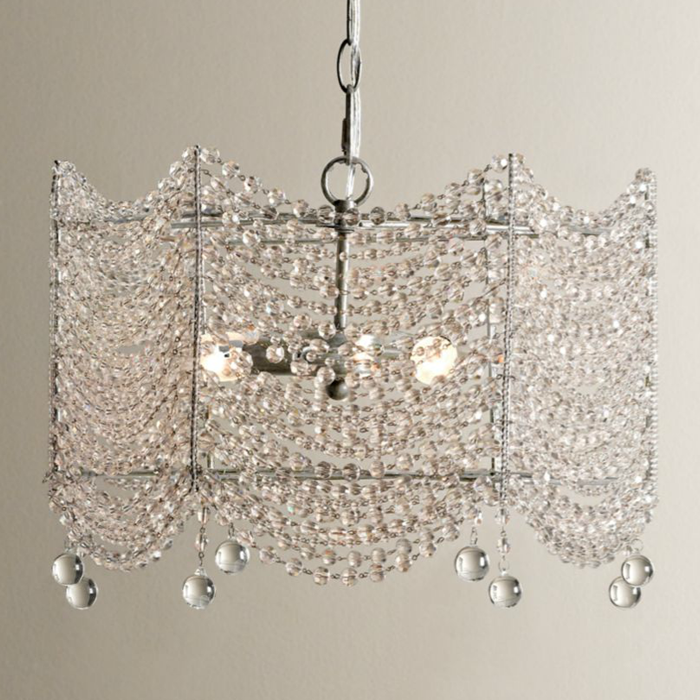 Люстра Clear Crystal French Pendant Lamp Серебряный Люстра Clear Crystal French Pendant Lamp Серебряный в Челябинске | Loft Concept