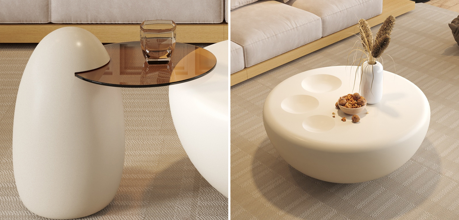 Комплект из 2-х кофейных столов Luis Round Coffee Tables - фото №2