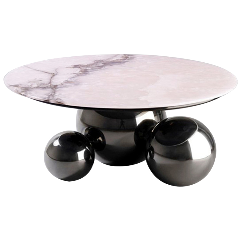 Кофейный стол Ball Metal Graphite Coffee Table Графит Белый Мрамор Bianco Кофейный стол Ball Metal Graphite Coffee Table Графит Белый Мрамор Bianco в Челябинске | Loft Concept