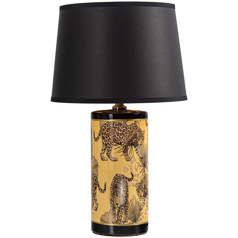 Настольная лампа с абажуром Leopard Lampshade Black Желтый Черный Настольная лампа с абажуром Leopard Lampshade Black Желтый Черный в Челябинске | Loft Concept