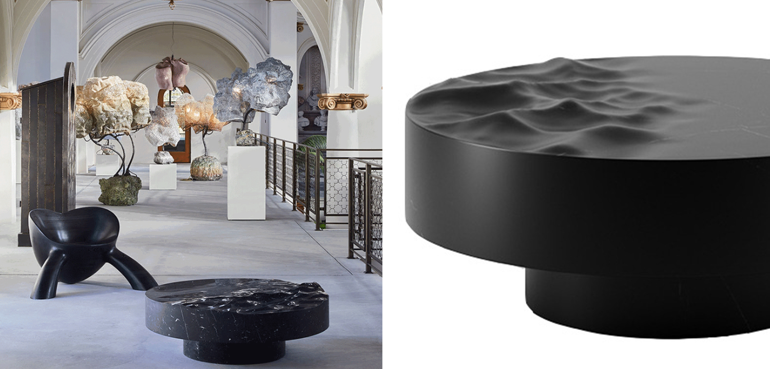 Дизайнерский журнальный стол Mathieu Lehanneur Sculpts Ocean Memories Round Black - фото