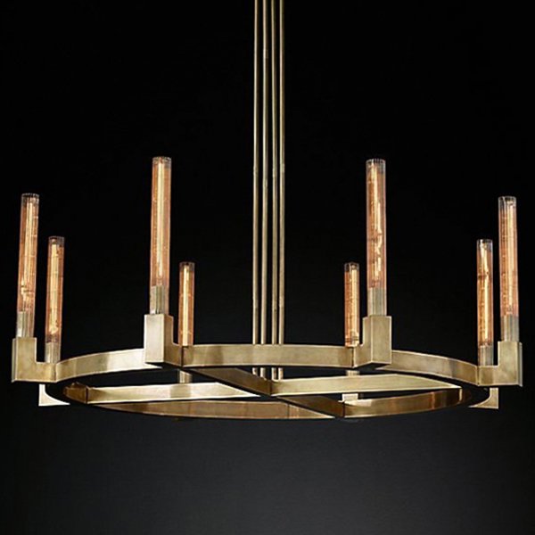 Люстра RH CANELLE Round Chandelier 8 Modern Brass Латунь Люстра RH CANELLE Round Chandelier 8 Modern Brass Латунь в Челябинске | Loft Concept