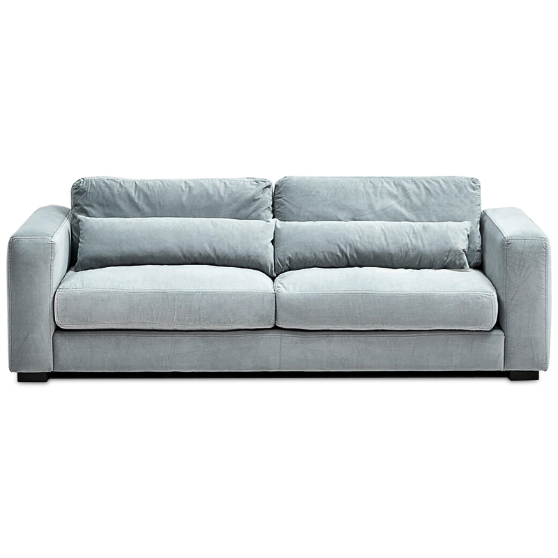 Диван Kleber Sofa soft blue Голубой пастельный Черный Диван Kleber Sofa soft blue Голубой пастельный Черный в Челябинске | Loft Concept