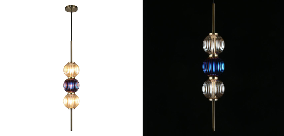 Подвесной светильник Shell Beads с цветным стеклом Подвесной светильник Shell Beads с цветным стеклом - Loft-Concept в Челябинске