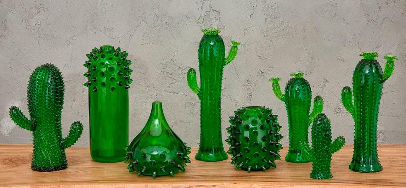 Фигурка кактус зеленый стекло Louis - фото №1