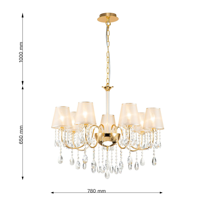 Люстра золотого цвета с хрустальным декором Dainty Light Люстра золотого цвета с хрустальным декором Dainty Light в Челябинске