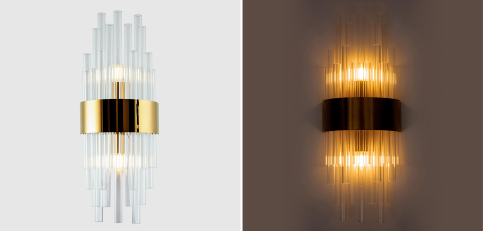 Бра на 2 лампы Flutes Gold Бра на 2 лампы Flutes Gold - Loft-Concept в Челябинске