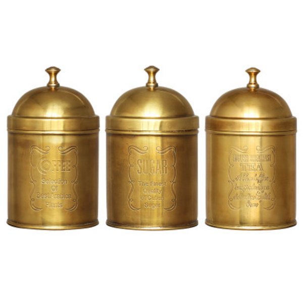 Набор банок Kitchen Canister Sets Brass Латунь Набор банок Kitchen Canister Sets Brass Латунь в Челябинске | Loft Concept