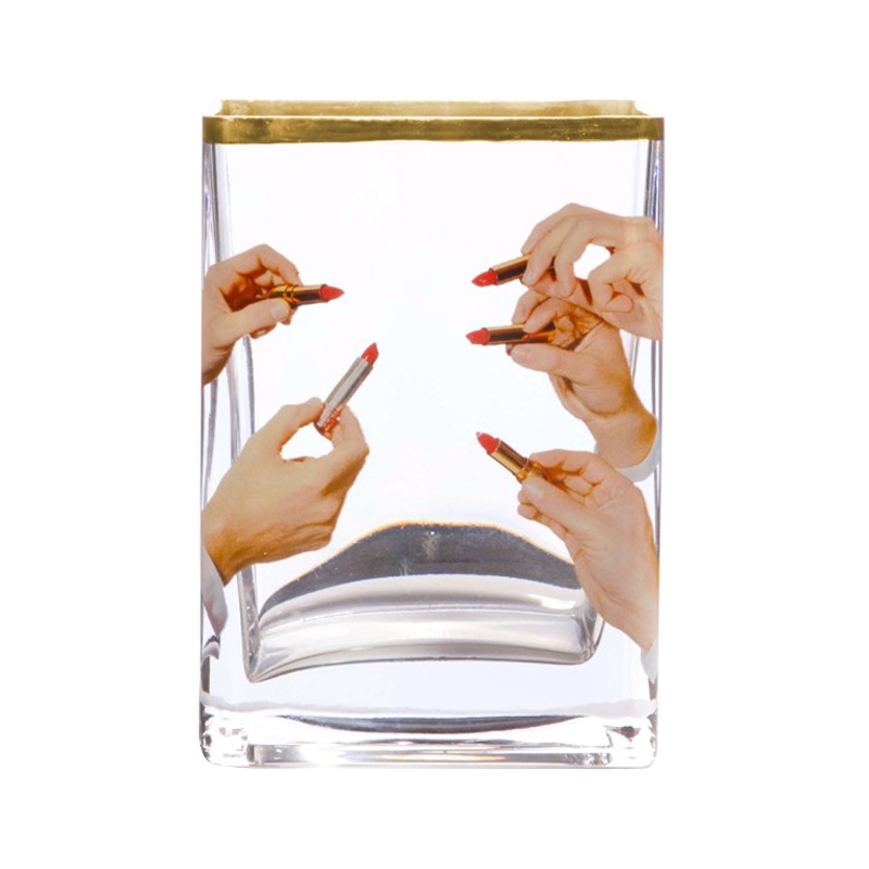 Ваза Seletti Lipstiks Прозрачный Золотой Бежевый Ваза Seletti Lipstiks Прозрачный Золотой Бежевый в Челябинске | Loft Concept