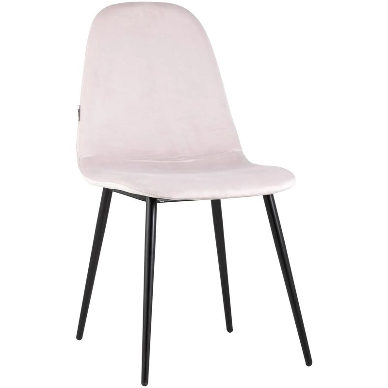 Стул Archie Chair Черные ножки Светло-Розовый Велюр Розовый пастельный Черный в Челябинске | Loft Concept 
