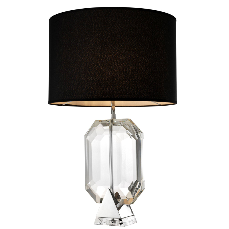 Настольная лампа Eichholtz Table Lamp Emerald Nickel & black Черный Никель Прозрачный Настольная лампа Eichholtz Table Lamp Emerald Nickel & black Черный Никель Прозрачный в Челябинске | Loft Concept