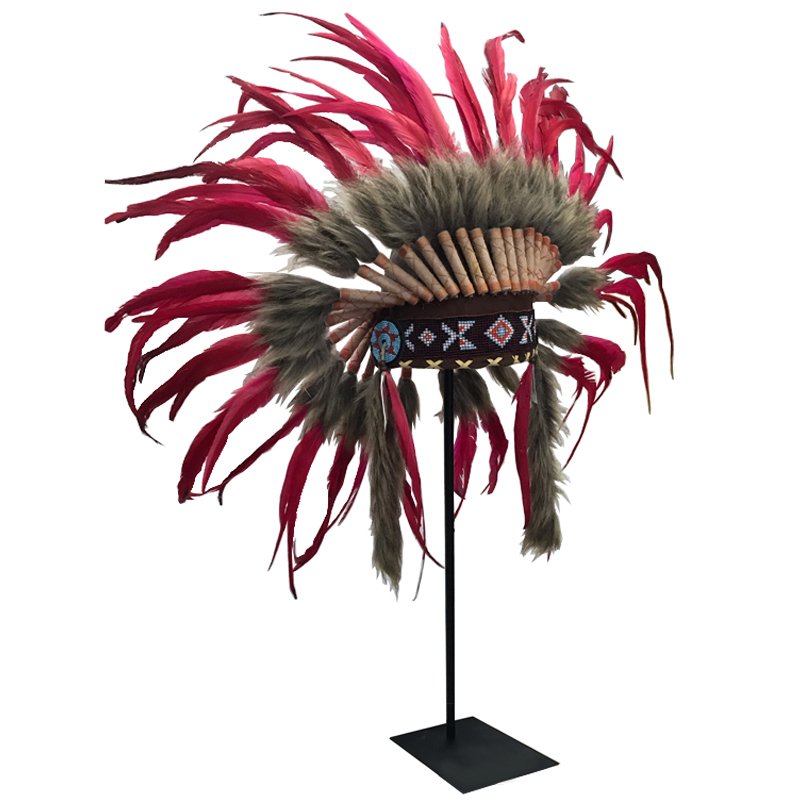 War bonnet Индейский венец из перьев красный Красный War bonnet Индейский венец из перьев красный Красный в Челябинске | Loft Concept