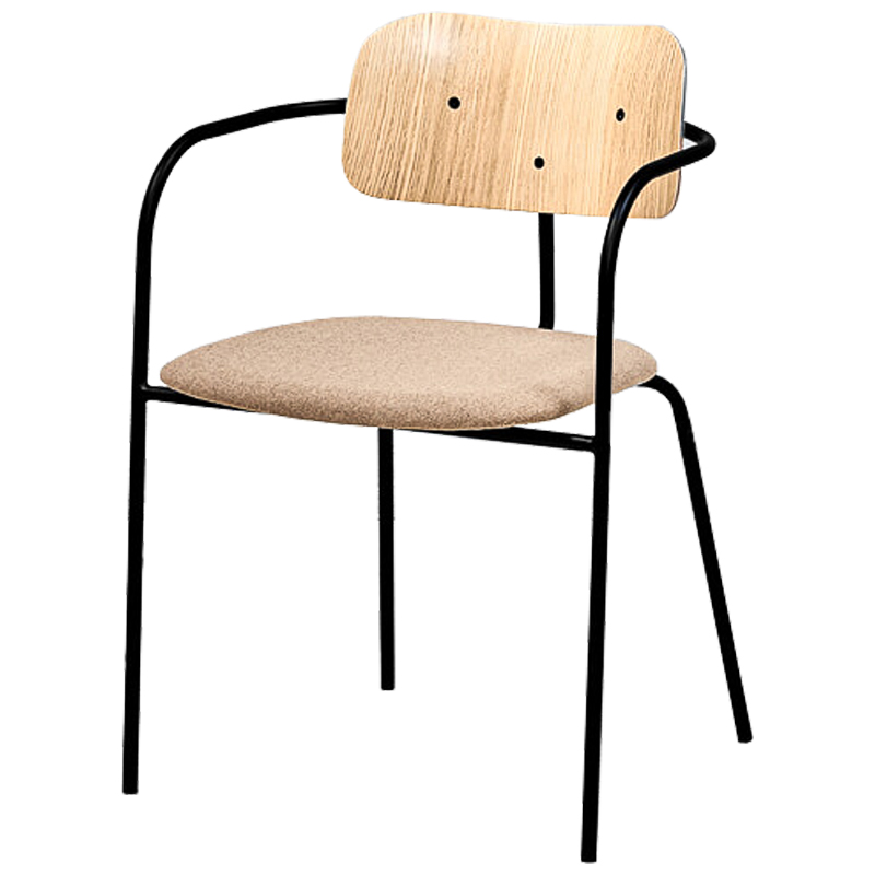 Стул Pilar Loft Stool beige Черный Бежевый Древесина Стул Pilar Loft Stool beige Черный Бежевый Древесина в Челябинске | Loft Concept