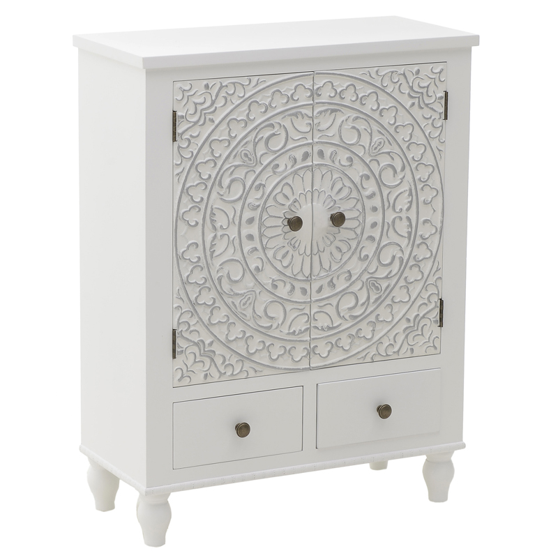 Комод прованс с декорированным резным фасадом Thorsten Provence Chest of Drawers Белый винтажная патина Комод прованс с декорированным резным фасадом Thorsten Provence Chest of Drawers Белый винтажная патина в Челябинске | Loft Concept