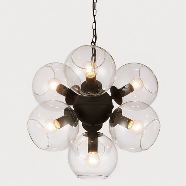 Люстра Sphere Cumulus Glass Chandelier 7 Черный Люстра Sphere Cumulus Glass Chandelier 7 Черный в Челябинске | Loft Concept