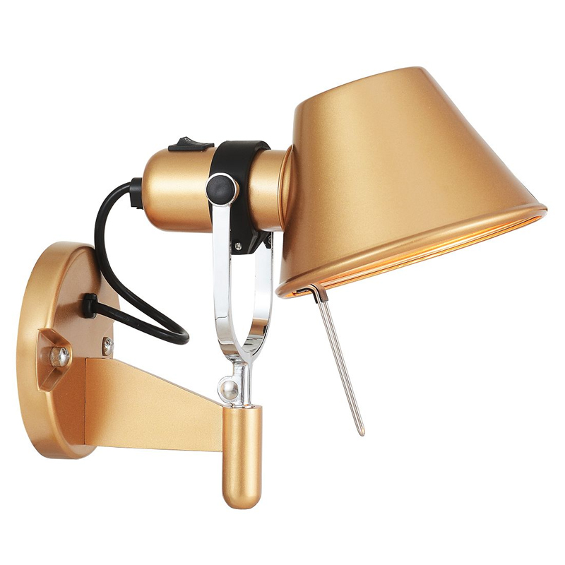 Бра золотого цвета с поворотным плафоном Artemide Золотой Хром Бра золотого цвета с поворотным плафоном Artemide Золотой Хром в Челябинске | Loft Concept