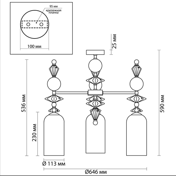 Люстра Iris Glass Chandelier candy 3 chrome Люстра Iris Glass Chandelier candy 3 chrome в Челябинске